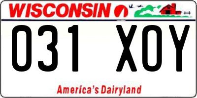 WI license plate 031XOY