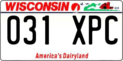 WI license plate 031XPC