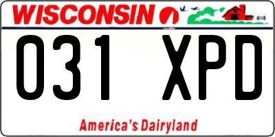 WI license plate 031XPD