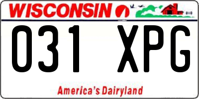 WI license plate 031XPG