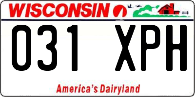 WI license plate 031XPH