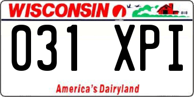 WI license plate 031XPI