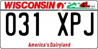 WI license plate 031XPJ