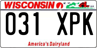 WI license plate 031XPK