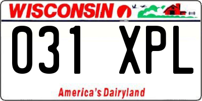 WI license plate 031XPL