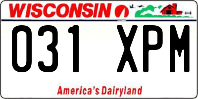 WI license plate 031XPM