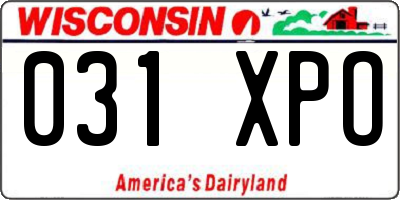 WI license plate 031XPO