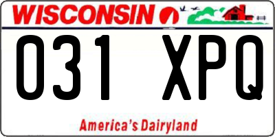 WI license plate 031XPQ