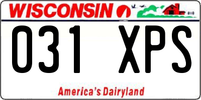 WI license plate 031XPS