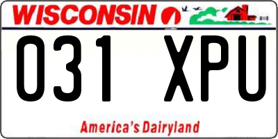 WI license plate 031XPU
