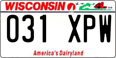 WI license plate 031XPW