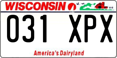 WI license plate 031XPX