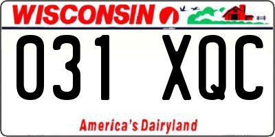 WI license plate 031XQC