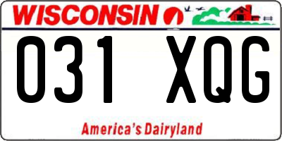 WI license plate 031XQG