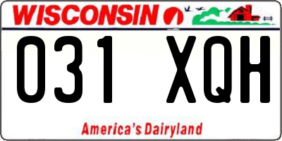 WI license plate 031XQH