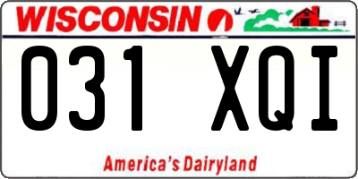 WI license plate 031XQI
