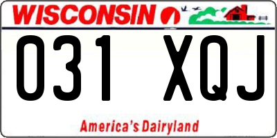 WI license plate 031XQJ