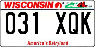 WI license plate 031XQK