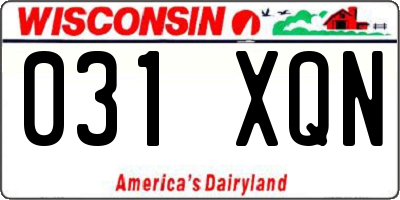 WI license plate 031XQN