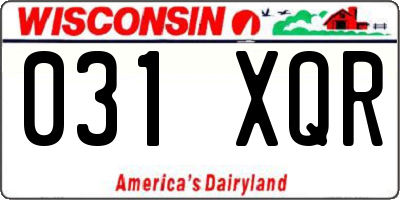 WI license plate 031XQR