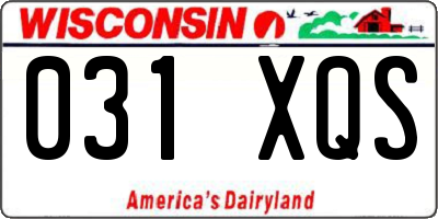WI license plate 031XQS
