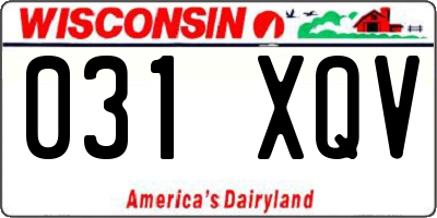 WI license plate 031XQV