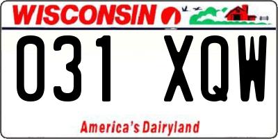 WI license plate 031XQW