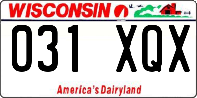 WI license plate 031XQX