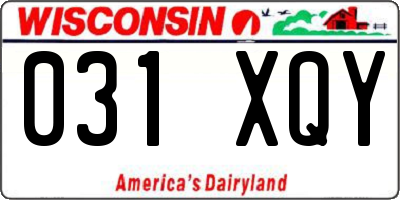 WI license plate 031XQY