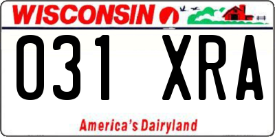 WI license plate 031XRA