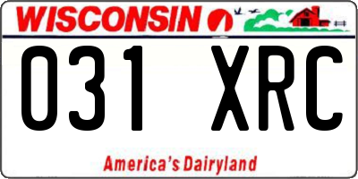 WI license plate 031XRC