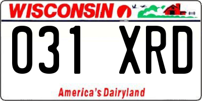 WI license plate 031XRD