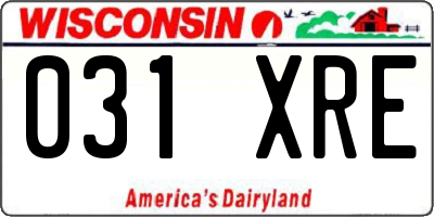 WI license plate 031XRE
