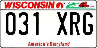 WI license plate 031XRG