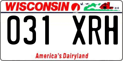 WI license plate 031XRH