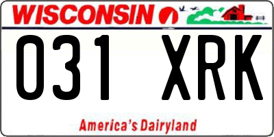 WI license plate 031XRK