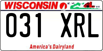 WI license plate 031XRL