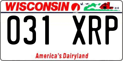 WI license plate 031XRP
