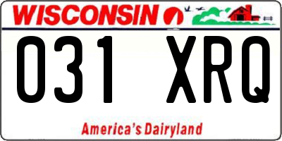 WI license plate 031XRQ