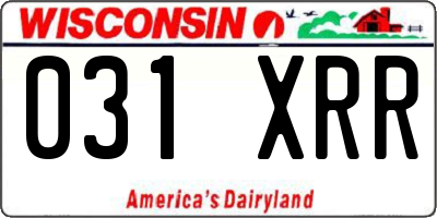 WI license plate 031XRR