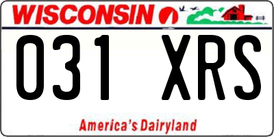 WI license plate 031XRS