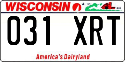 WI license plate 031XRT