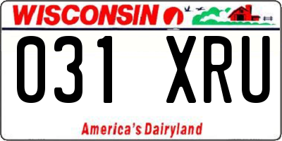 WI license plate 031XRU