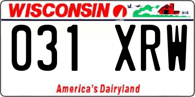 WI license plate 031XRW