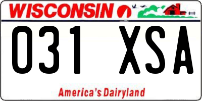 WI license plate 031XSA