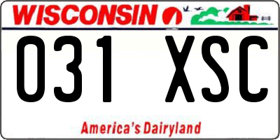 WI license plate 031XSC