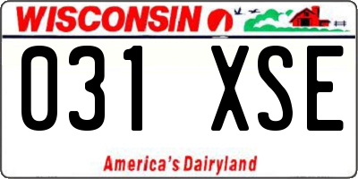 WI license plate 031XSE