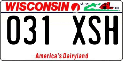 WI license plate 031XSH