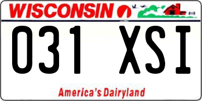 WI license plate 031XSI
