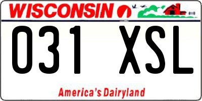 WI license plate 031XSL